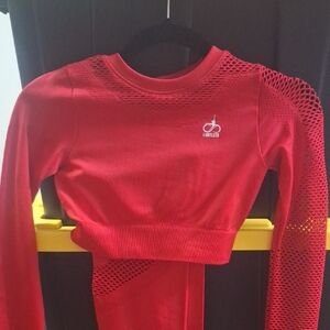 2 Piece Limitless Fitwear Sexy Fitted Red Workout Putfit